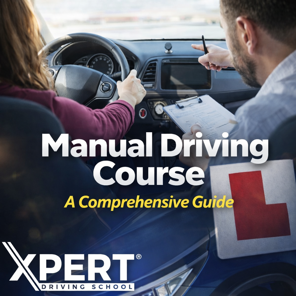 Manual driving lesson in progress